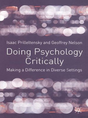 cover image of Doing Psychology Critically